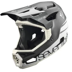 7idp Project 23 Carbon Full Face Helmet - Cool Grey/Raw Carbon -Sportfu Bike Gear Shop 0003s 0001 P23 CARBON BLK WHT LHS FR 3 4 1800x1800