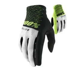 100 Percent Celium Long Finger Gloves - Black/White/Fluo Yellow -Sportfu Bike Gear Shop 10005 004 1