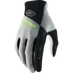 100 Percent Celium Long Finger Gloves - Black/White/Fluo Yellow -Sportfu Bike Gear Shop 10005 423 1
