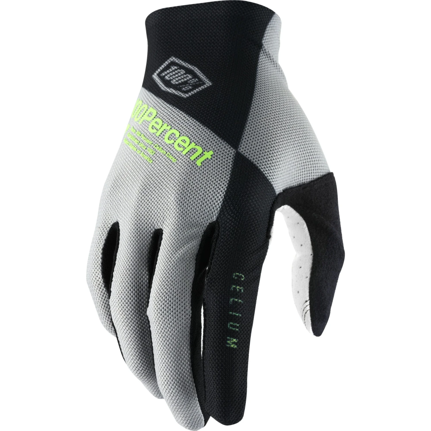 100 Percent Celium Long Finger Gloves - Grey/Black 2 100 Percent Celium Long Finger Gloves - Grey/Black - Image 2