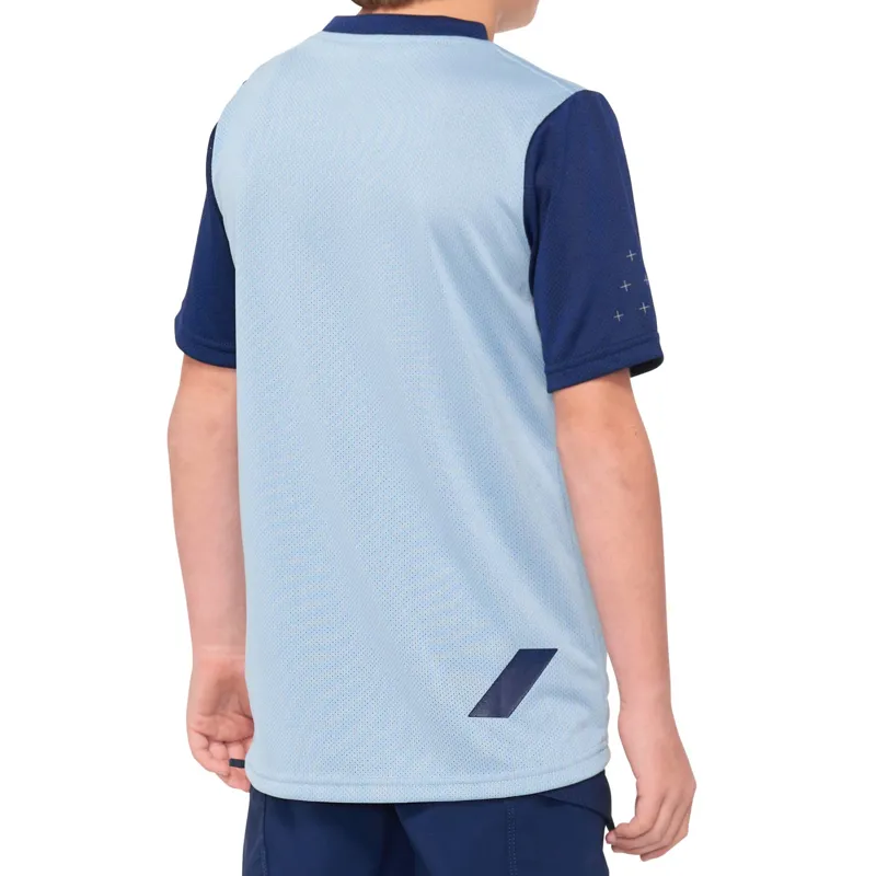 100 Percent Ridecamp Youth Short Sleeve Jersey - Light Slate/Navy 3 100 Percent Ridecamp Youth Short Sleeve Jersey - Light Slate/Navy - Image 3