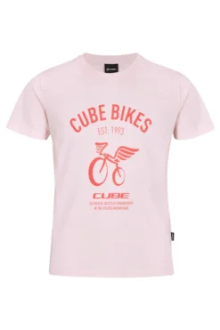 Cube Junior Organic T-Shirt - Wings Rose -Sportfu Bike Gear Shop 10796 1