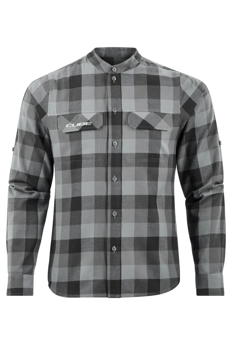Cube Long Sleeve Work Shirt - Grey Check 5 Cube Long Sleeve Work Shirt - Grey Check - Image 5