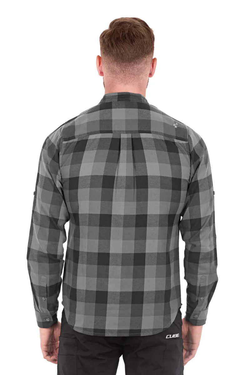 Cube Long Sleeve Work Shirt - Grey Check 4 Cube Long Sleeve Work Shirt - Grey Check - Image 4