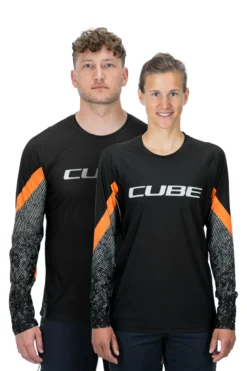 Cube Edge Round Neck Long Sleeve Jersey - Black/Orange -Sportfu Bike Gear Shop 11143 3