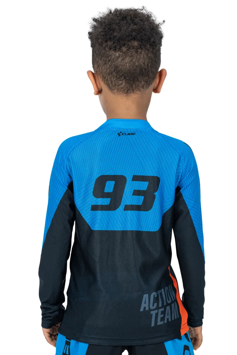 Cube Junior X Action Team Long Sleeve Jersey - Black/Blue 2 Cube Junior X Action Team Long Sleeve Jersey - Black/Blue - Image 2