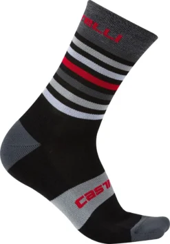 Castelli Gregge 15 Men's Socks - Black/Red -Sportfu Bike Gear Shop 114626 431786 1 supersize