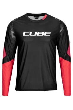 Cube Edge Round Neck Long Sleeve Jersey - Black/Orange -Sportfu Bike Gear Shop 11481 1