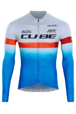 Cube Teamline Long Sleeve Jersey - Blue/Red/Grey -Sportfu Bike Gear Shop 11492 1
