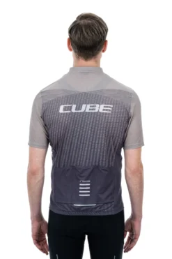 Cube ATX Full Zip Men's Short Sleeve Jersey - Beige/Grey -Sportfu Bike Gear Shop 12265 2