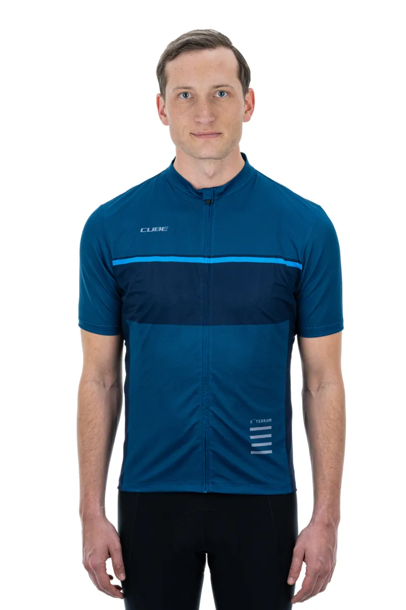 Cube ATX Full Zip Men's Short Sleeve Jersey - Blue 2 Cube ATX Full Zip Men's Short Sleeve Jersey - Blue - Image 2