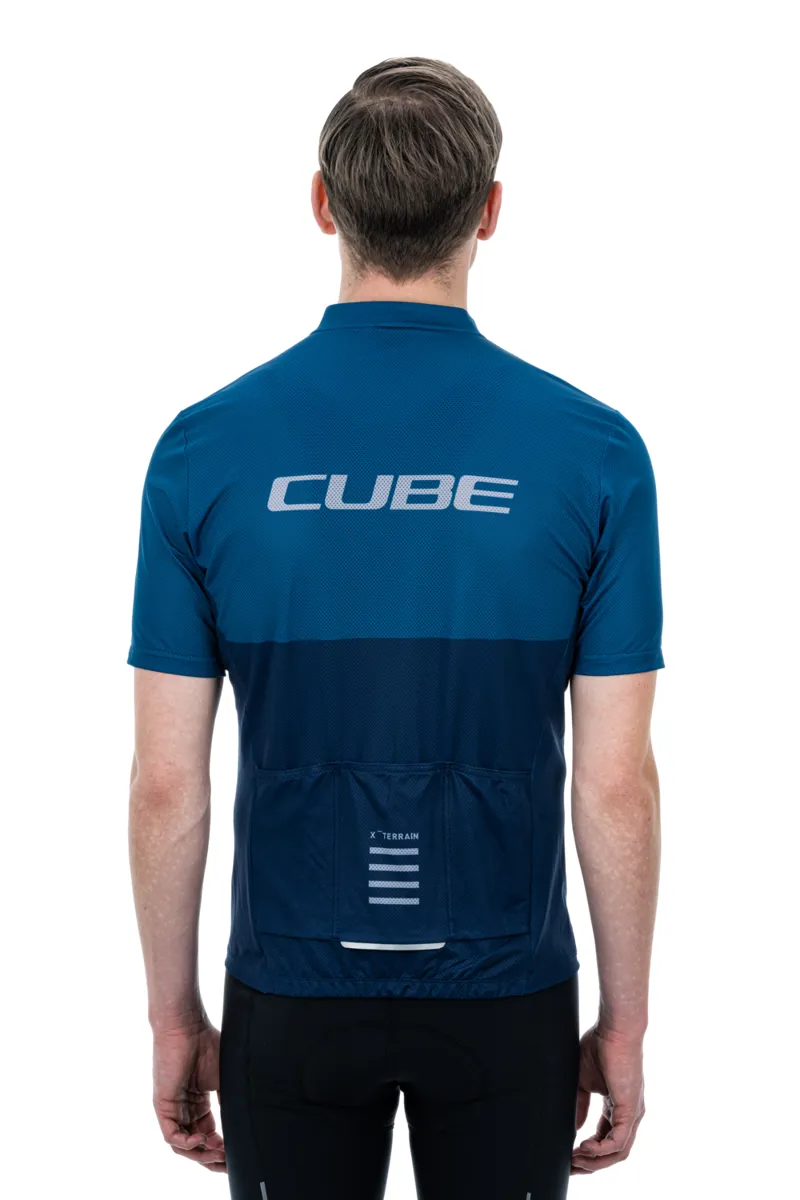 Cube ATX Full Zip Men's Short Sleeve Jersey - Blue 4 Cube ATX Full Zip Men's Short Sleeve Jersey - Blue - Image 4