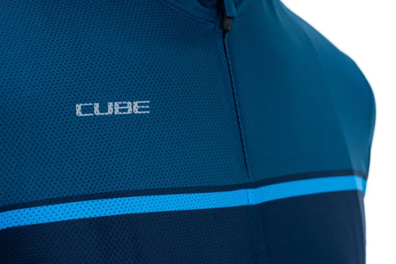 Cube ATX Full Zip Men's Short Sleeve Jersey - Blue 6 Cube ATX Full Zip Men's Short Sleeve Jersey - Blue - Image 6