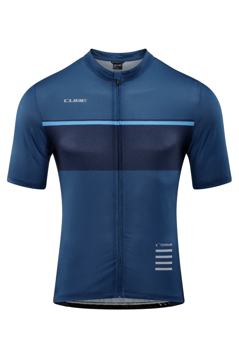 Cube ATX Full Zip Men's Short Sleeve Jersey - Blue 3 Cube ATX Full Zip Men's Short Sleeve Jersey - Blue - Image 3