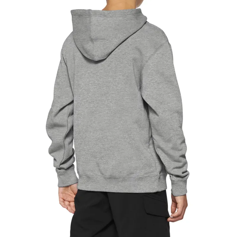 100 Percent Icon Pullover Youth Hoodie - Heather Grey 3 100 Percent Icon Pullover Youth Hoodie - Heather Grey - Image 3