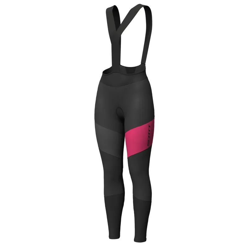 Scott RC Warm WB +++ Womens Bib Tights - Black/Azalea Pink 2 Scott RC Warm WB +++ Womens Bib Tights - Black/Azalea Pink - Image 2