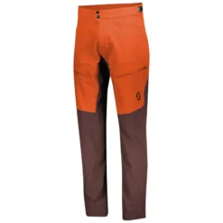 Scott Trail MTN Tech Trousers - Orange Pumpkin/Maroon Red