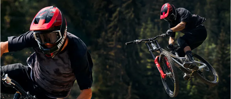 Bluegrass Legit Carbon MIPS Full Face MTB Helmet - Red Metallic 2 Bluegrass Legit Carbon MIPS Full Face MTB Helmet - Red Metallic - Image 2