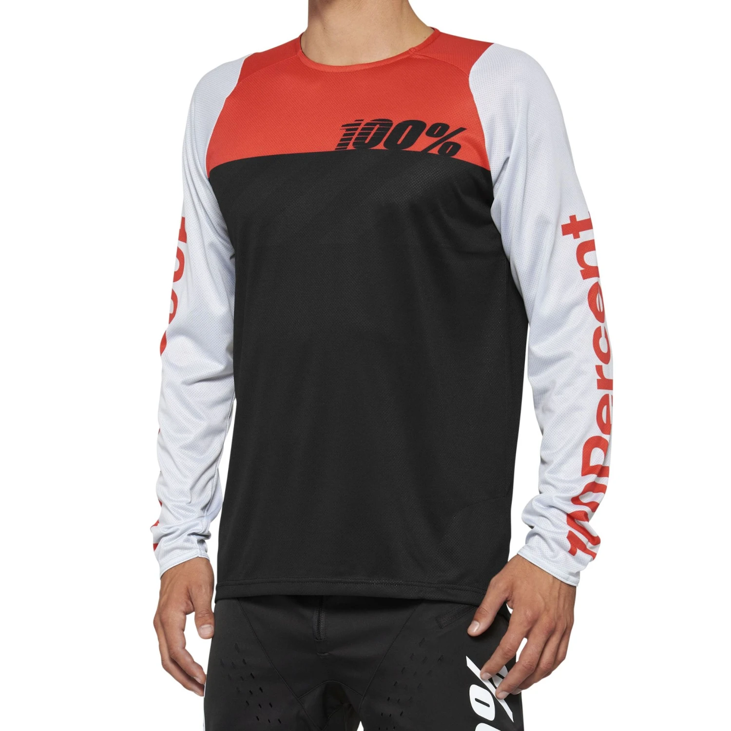 100 Percent R-Core Men's Long Sleeve Jersey - Black/White 1 100 Percent R-Core Men's Long Sleeve Jersey - Black/White