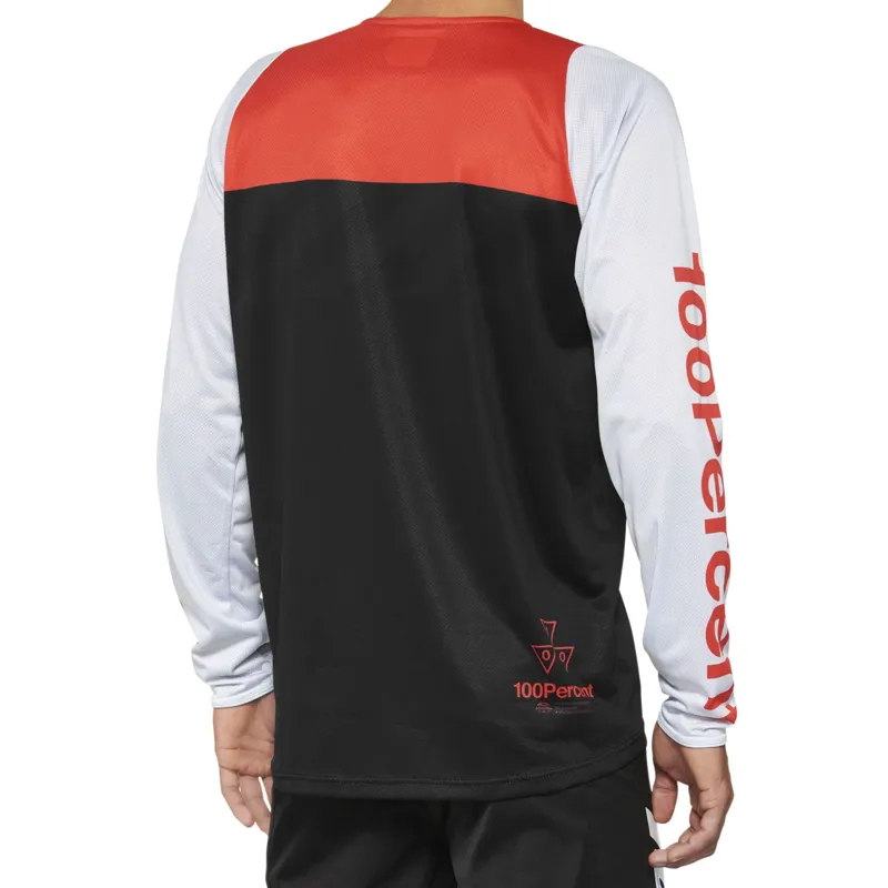 100 Percent R-Core Men's Long Sleeve Jersey - Black/Racer Red 3 100 Percent R-Core Men's Long Sleeve Jersey - Black/Racer Red - Image 3