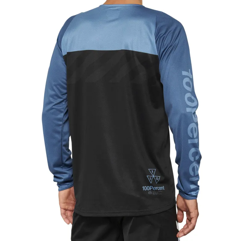 100 Percent R-Core Men's Long Sleeve Jersey - Black/Slate Blue 1 100 Percent R-Core Men's Long Sleeve Jersey - Black/Slate Blue