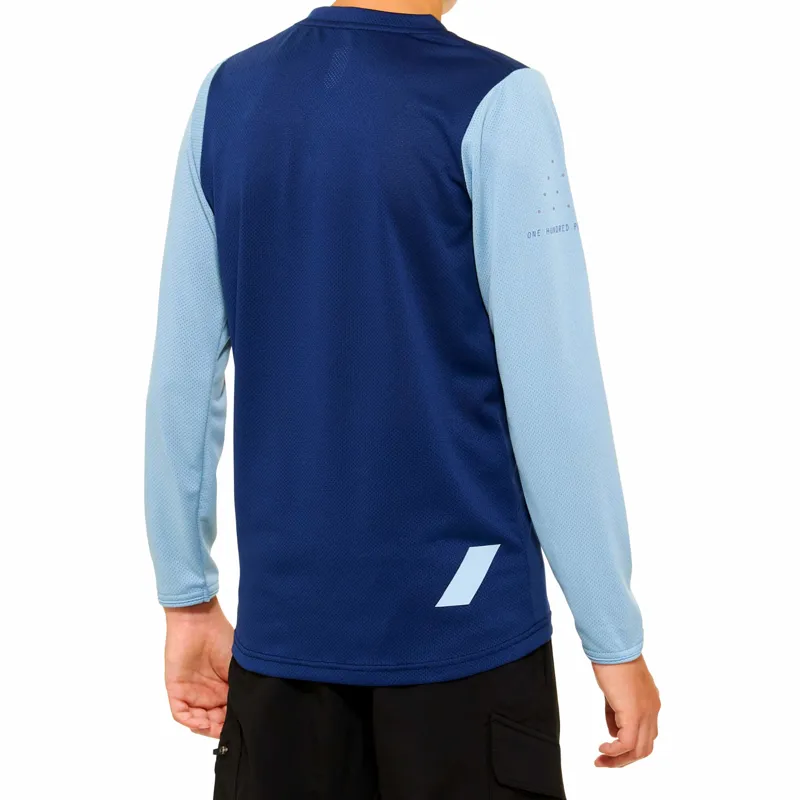 100 Percent Ridecamp Youth Long Sleeve Jersey - Slate/Navy 2 100 Percent Ridecamp Youth Long Sleeve Jersey - Slate/Navy - Image 2