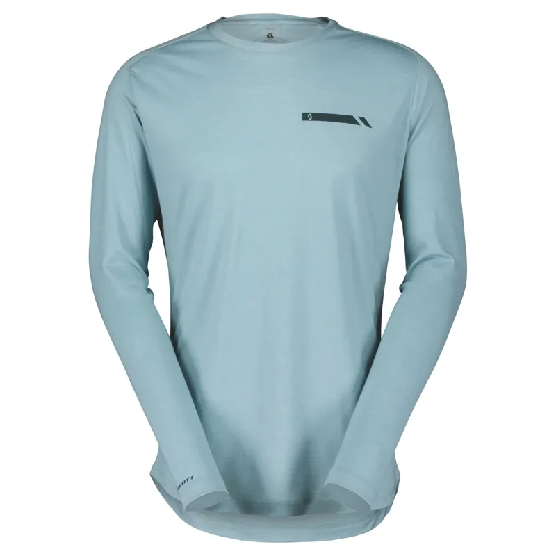 Scott Defined Merino Men's Long Sleeve Jersey - Metal Blue 1 Scott Defined Merino Men's Long Sleeve Jersey - Metal Blue