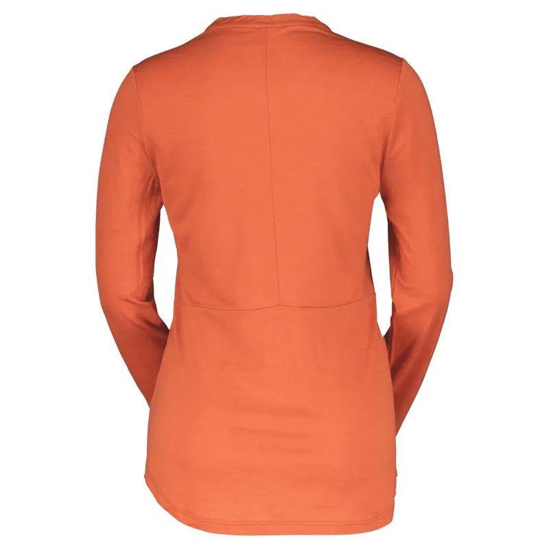 Scott Defined Merino Women's Long Sleeve Jersey - Braze Orange 2 Scott Defined Merino Women's Long Sleeve Jersey - Braze Orange - Image 2