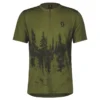 Scott Trail Flow Zip Men's Short Sleeve Jersey - Fir Green/Black