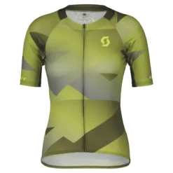 Scott RC Premium Climber Women's Short Sleeve Jersey - Fir Green/Bitter Yellow