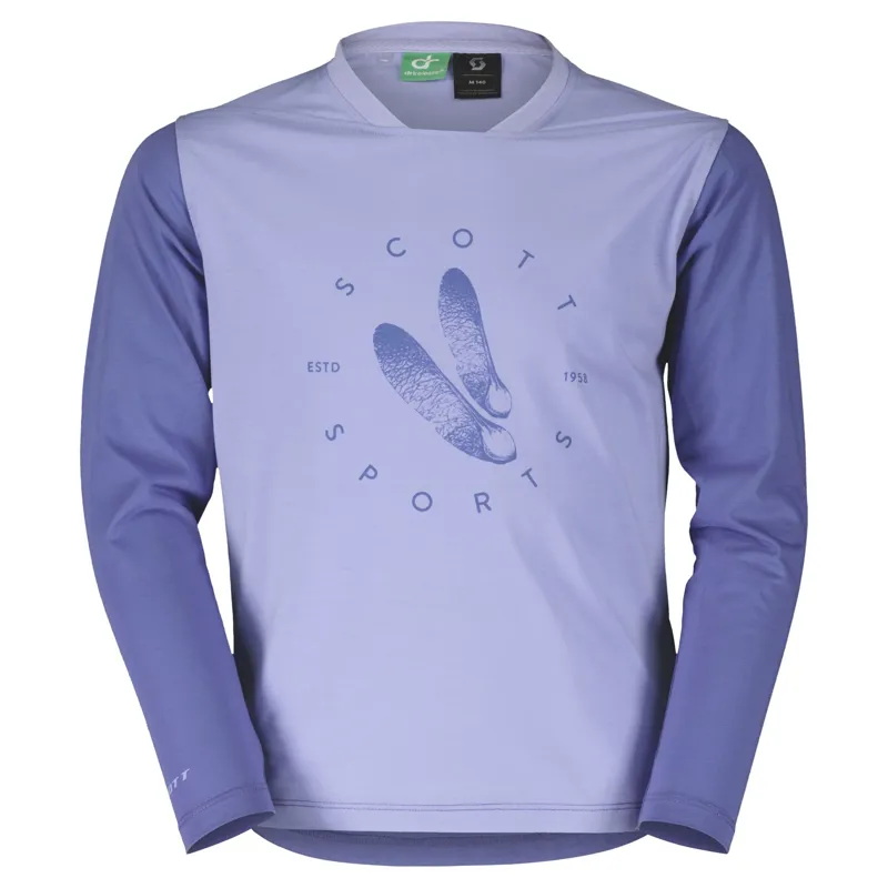 Scott Trail Flow 20 DRI Junior Long Sleeve Jersey - Moon Blue/Dream Blue 2 Scott Trail Flow 20 DRI Junior Long Sleeve Jersey - Moon Blue/Dream Blue - Image 2