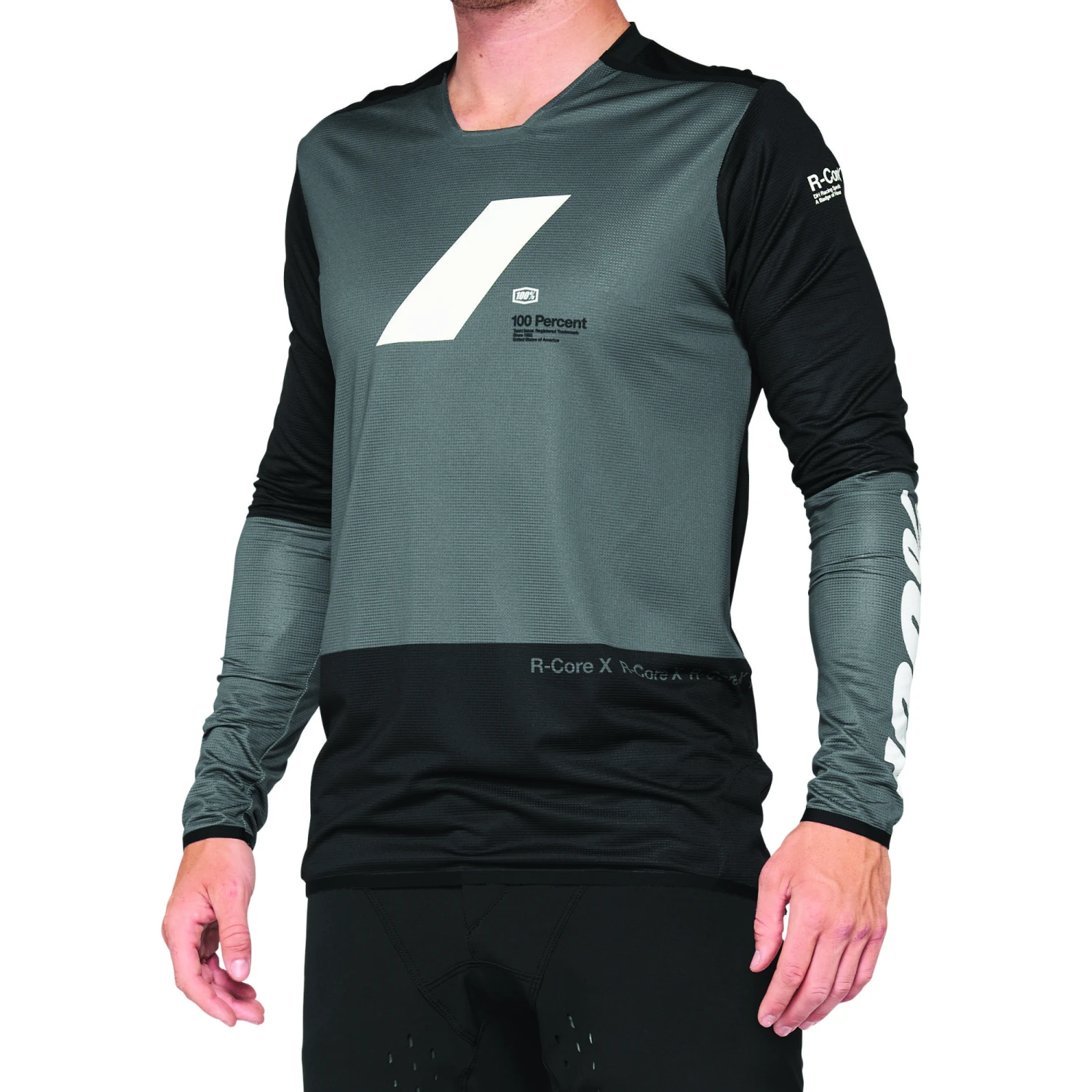 100 Percent R-Core X Long Sleeve Jersey - Vapor/Black 3 100 Percent R-Core X Long Sleeve Jersey - Vapor/Black - Image 3