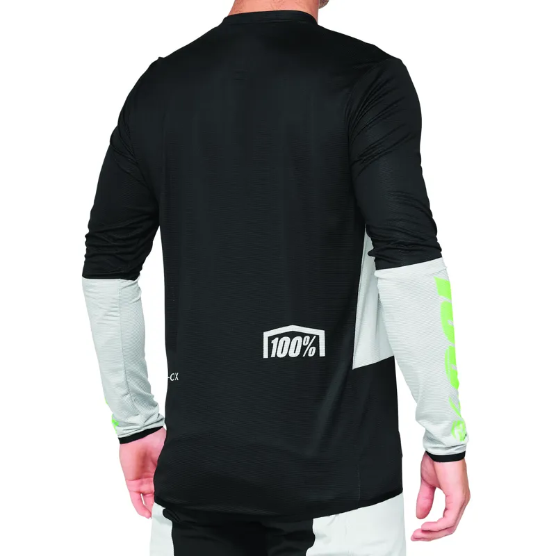 100 Percent R-Core X Long Sleeve Jersey - Vapor/Black 1 100 Percent R-Core X Long Sleeve Jersey - Vapor/Black