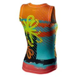 Castelli Pro Mesh Womens Sleeveless Base Layer - Yellow Fluo Flower