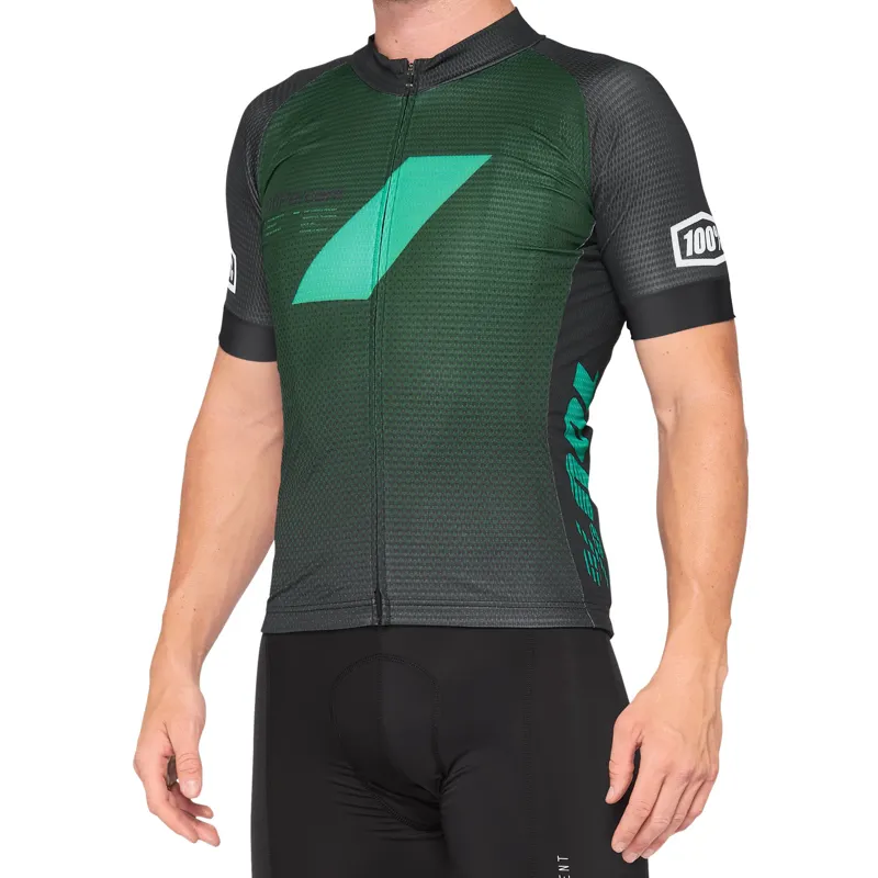 100 Percent Exceeda Short Sleeve Jersey - Teal/Black 1 100 Percent Exceeda Short Sleeve Jersey - Teal/Black