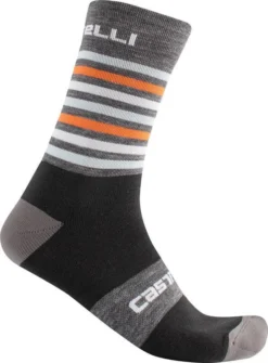 Castelli Gregge 15 Men's Socks - Black/Red -Sportfu Bike Gear Shop CS17560GrayORG