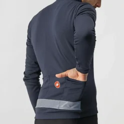 Castelli Puro 3 Thermal Men's Long Sleeve Jersey - Savile Blue/Silver -Sportfu Bike Gear Shop CS18511SavileBLUSILReflex 3