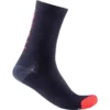 Castelli Bandito Wool 18 Men's Socks - Savile Blue/Red