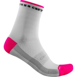 Castelli Rosso Corsa 11 Women's Socks - Black -Sportfu Bike Gear Shop CS21062White 1