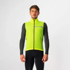 Castelli Squadra Stretch Men's Cycling Vest - Yellow Fluo/Grey