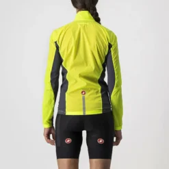 Castelli Squadra Stretch Women's Showerproof Jacket - Yellow Fluo/Grey -Sportfu Bike Gear Shop CS21529YELFluoGray2