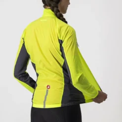 Castelli Squadra Stretch Women's Showerproof Jacket - Yellow Fluo/Grey -Sportfu Bike Gear Shop CS21529YELFluoGray4