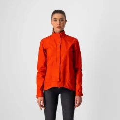 Castelli Commuter Reflex Women's Waterproof Jacket - Fiery Red -Sportfu Bike Gear Shop CS21538RED