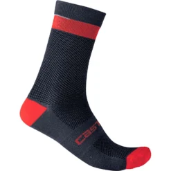 Castelli Alpha 18 Men's Socks - Military Green/Fiery Red -Sportfu Bike Gear Shop CS21553SavileBLURED 1