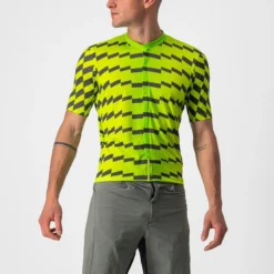 Castelli Unlimited Sterrato Men's Short Sleeve Jersey - Electric Lime/Dark Grey -Sportfu Bike Gear Shop CS220073831 1