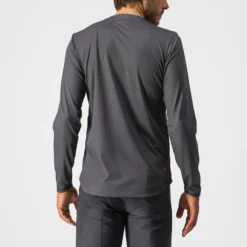 Castelli Trail Tech Men's Long Sleeve T-Shirt - Dark Grey/Black/Lime