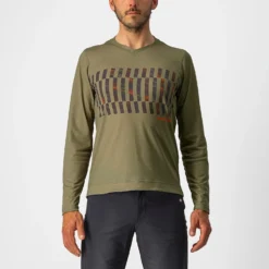 Castelli Trail Tech Men's Long Sleeve T-Shirt - Dark Grey/Black/Lime -Sportfu Bike Gear Shop CS220093531 1