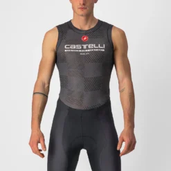 Castelli Pro Mesh Men's Sleeveless Base Layer - Silver Grey -Sportfu Bike Gear Shop CS220330101 1
