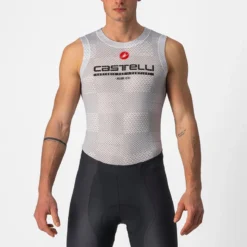 Castelli Pro Mesh Men's Sleeveless Base Layer - Silver Grey -Sportfu Bike Gear Shop CS220338701 1