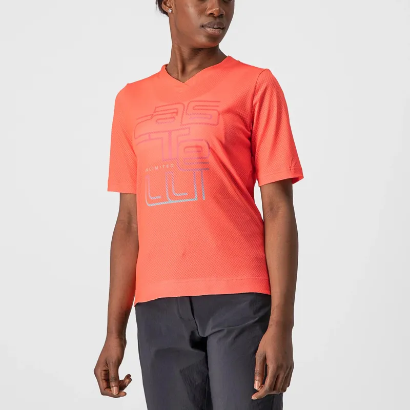 Castelli Trail Tech Women's Technical T-Shirt - Coral Flash 2 Castelli Trail Tech Women's Technical T-Shirt - Coral Flash - Image 2